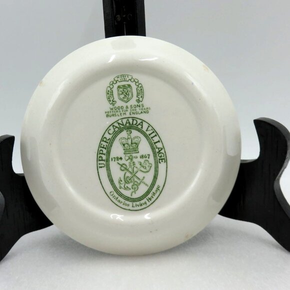 WOOD & SONS Upper Canada Village Green White Dish Farming Scene England - Picture 4 of 10